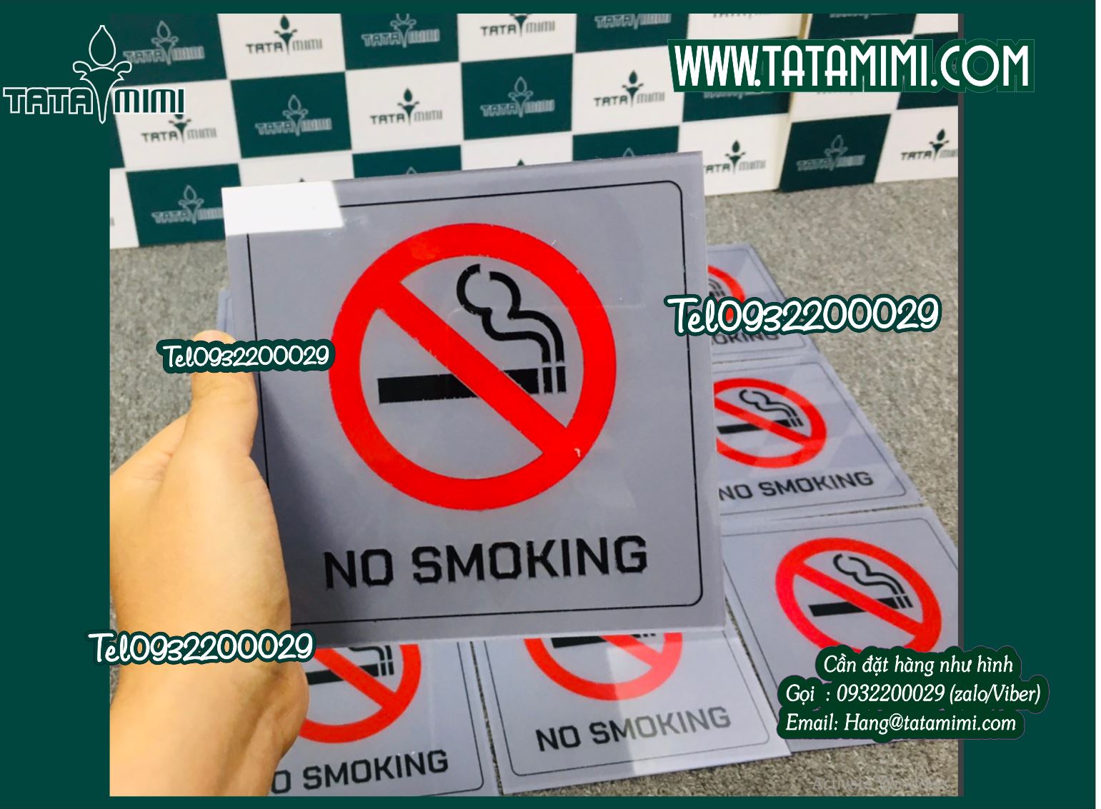 Biển cấm hút thuốc nền nâu chữ đen