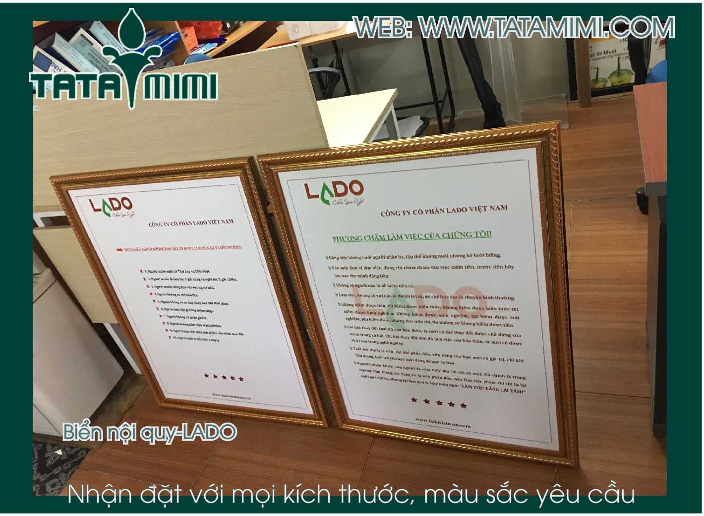 Bảng nội quy mọi người thường làm từ mica bồi decal