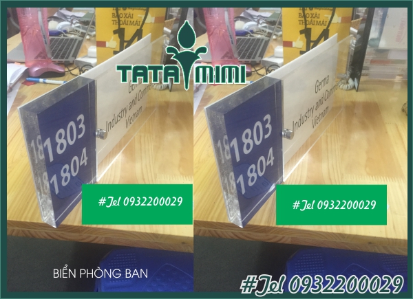 Sản xuất biển phòng ban bằng mica