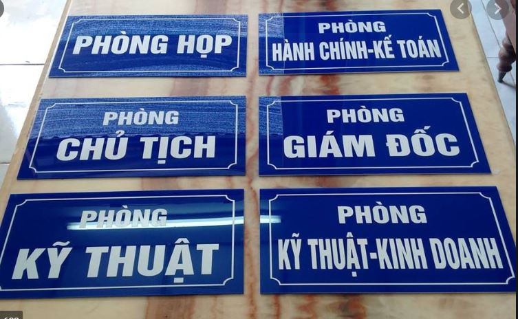 Cung cấp biển mica phòng ban