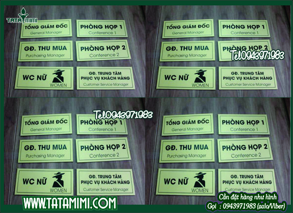 Mẫu biển phòng ban kết hợp các vật liệu