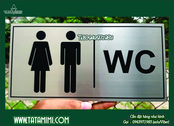 Biển wc mica làm từ mica