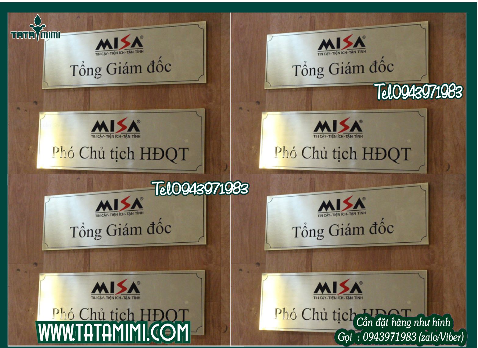 Biển phòng ban chữ nhật bằng mica