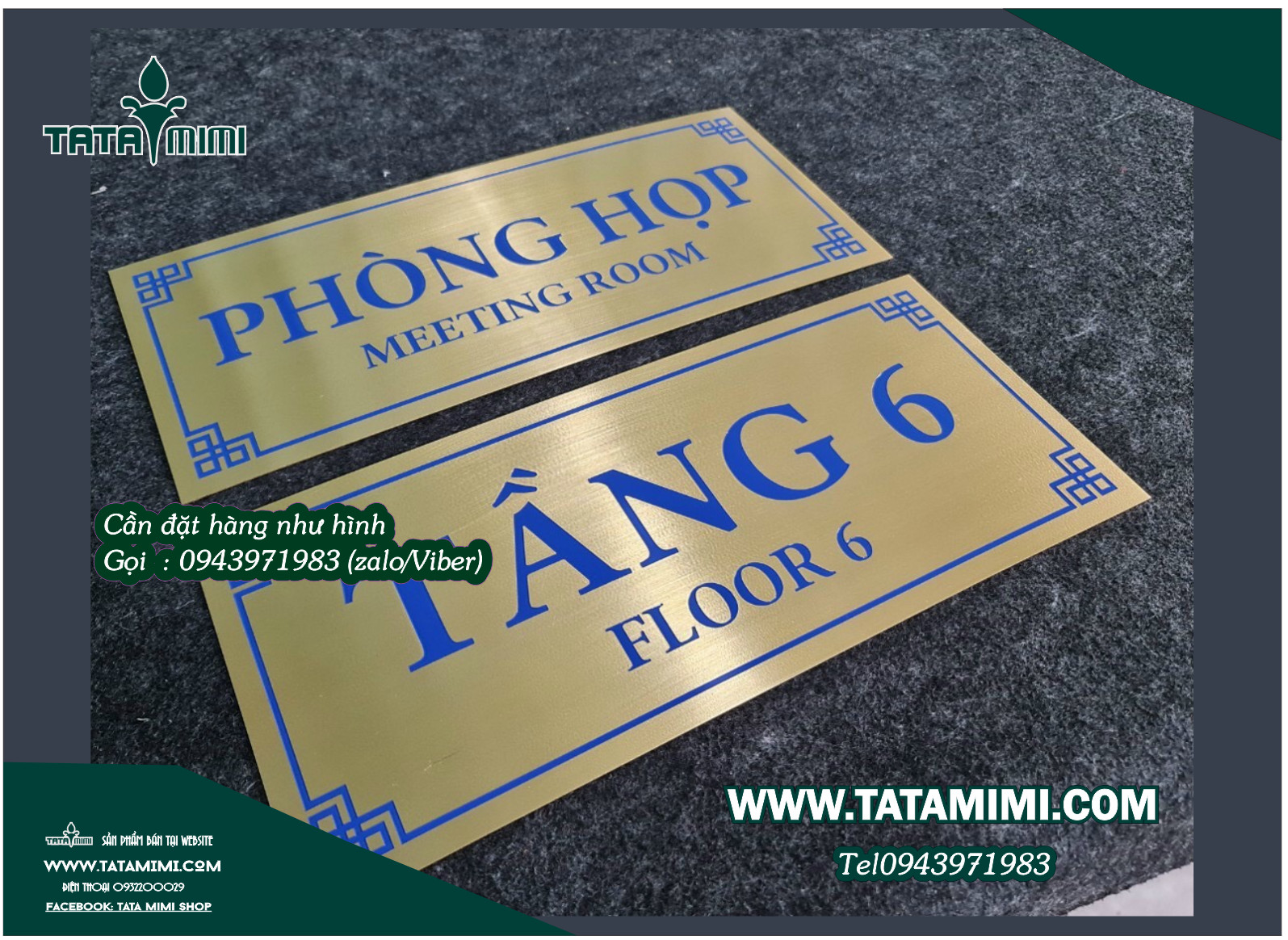 Mẫu biển phòng ban kết hợp các vật liệu