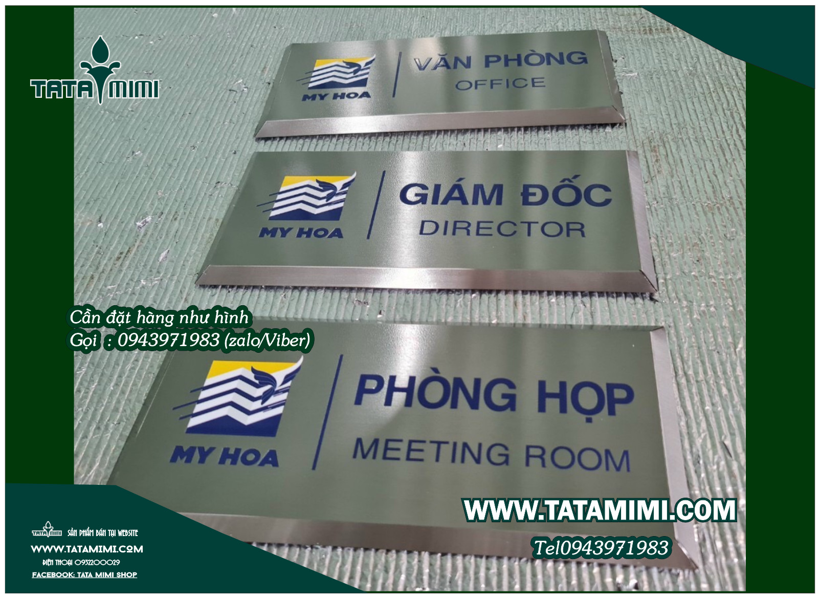 Mẫu biển phòng ban kết hợp các vật liệu