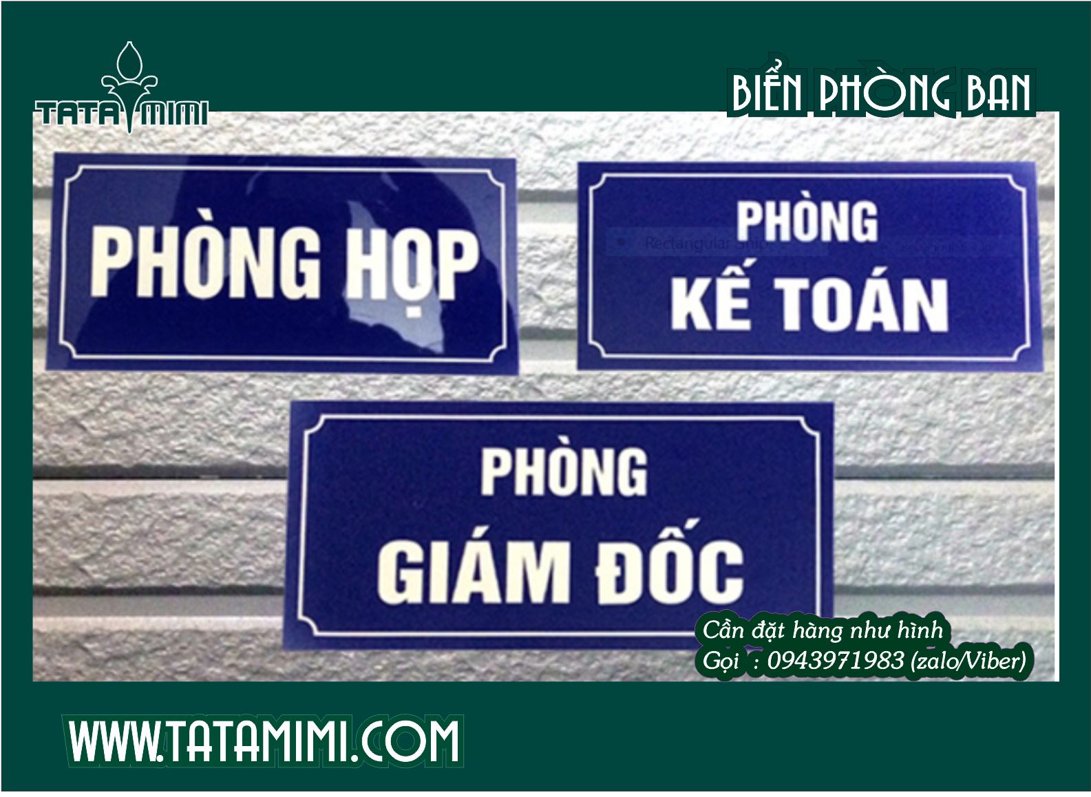 Mẫu biển phòng ban kết hợp các vật liệu