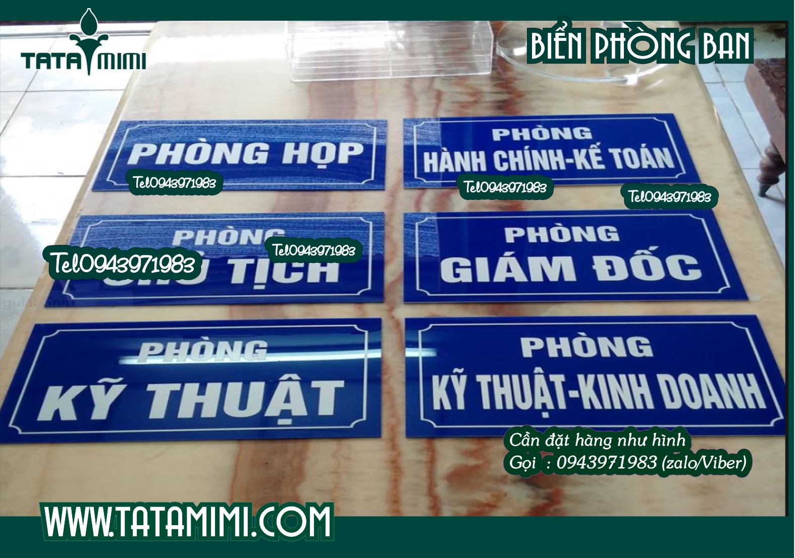 Bảng phòng ban -Bảng phòng ban bằng mica