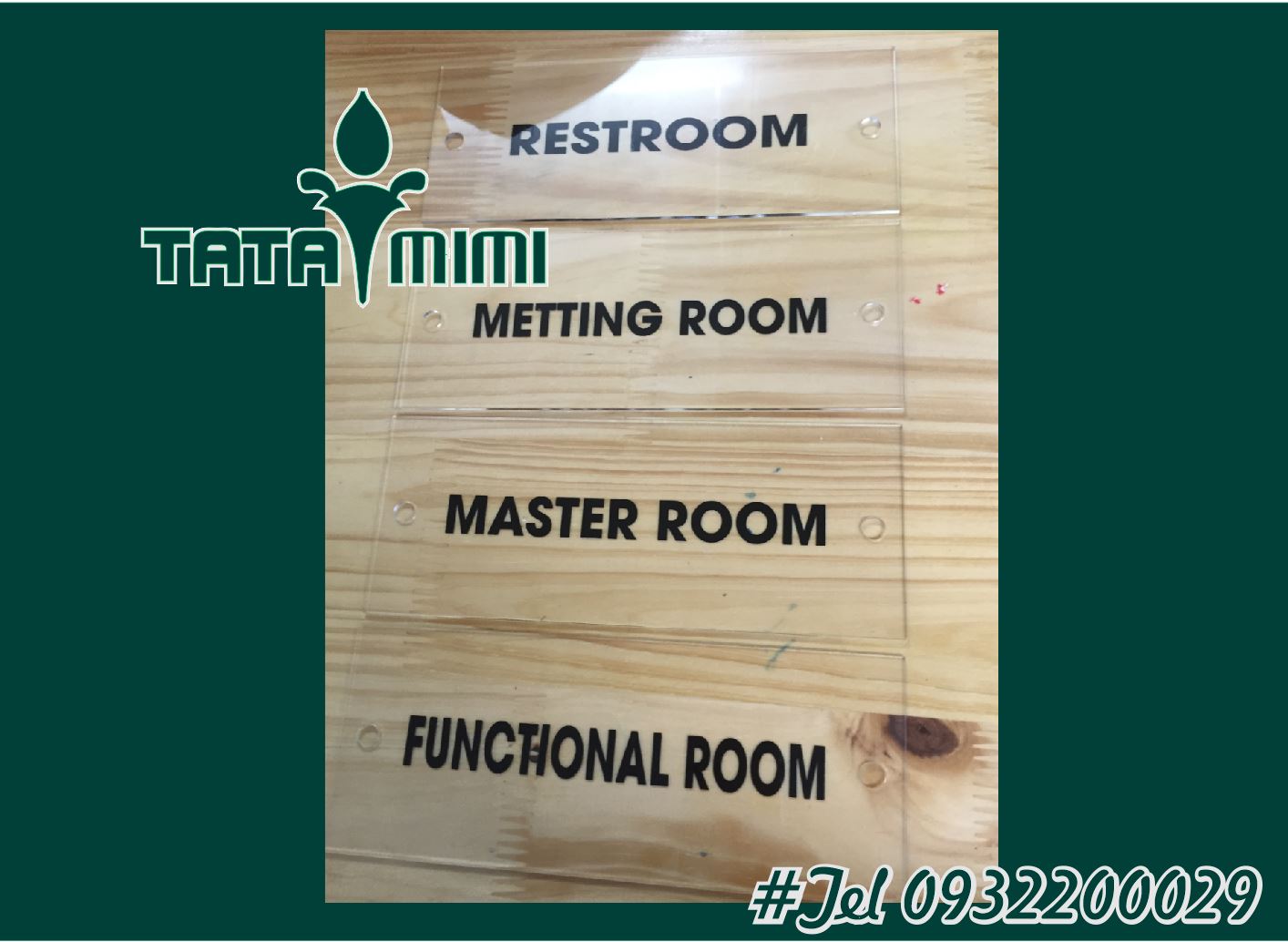 Mẫu biển phòng ban kết hợp các vật liệu