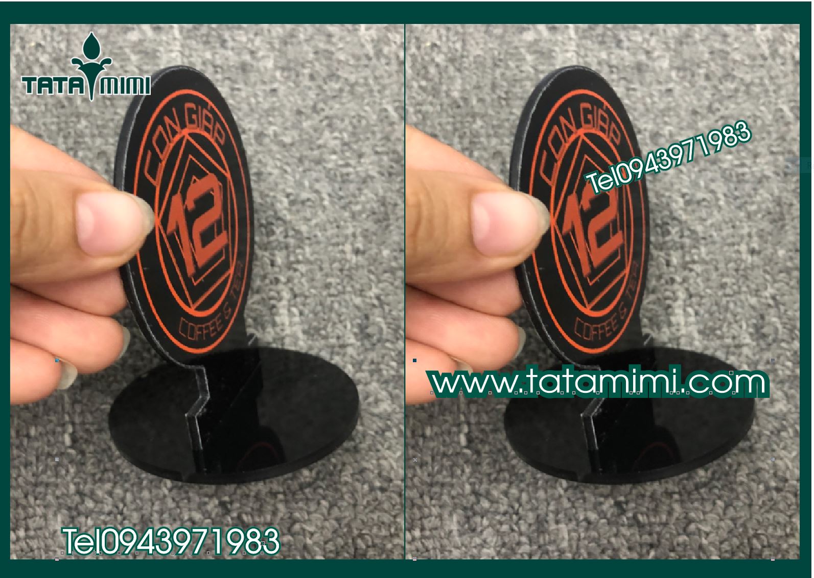 Thẻ bàn cà phê sản xuất cho các chi nhánh