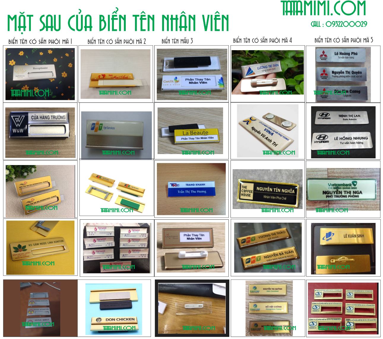 bảng tên nhân viên