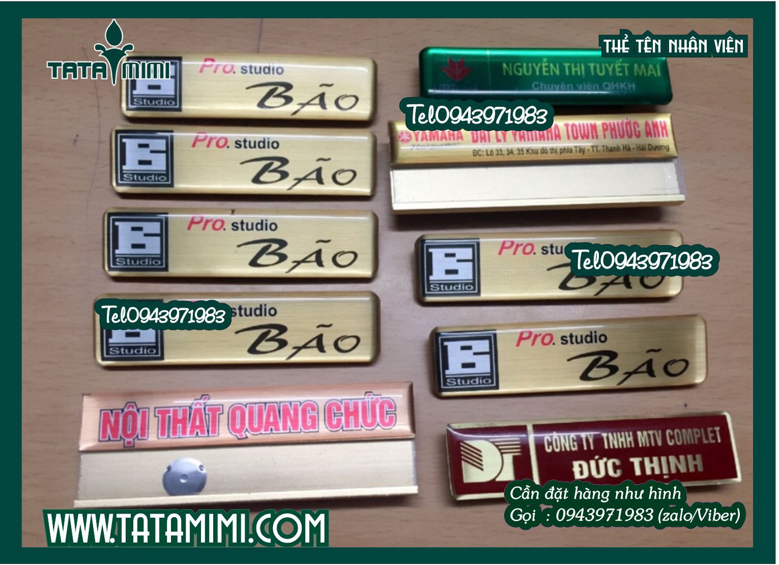 Thẻ tên đeo áo đính kim băng hay nam châm