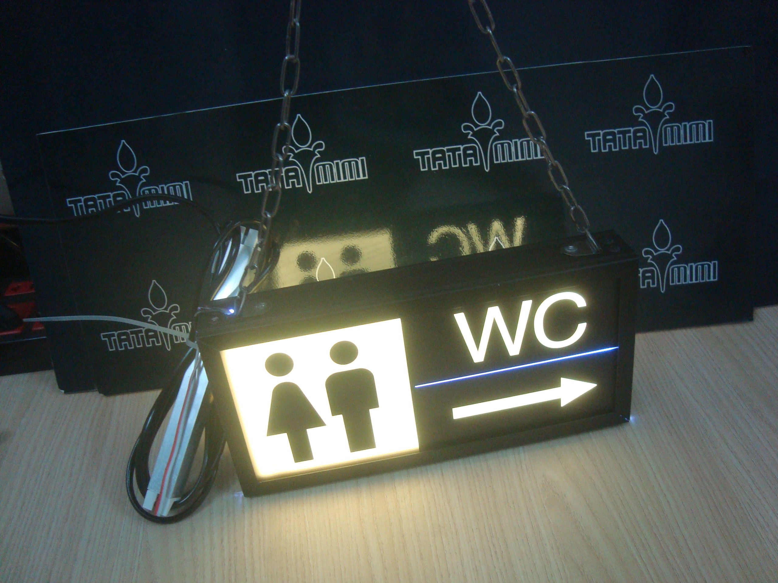 Hộp đèn Wc-Biển exit dùng trong tòa nhà và khách sạn