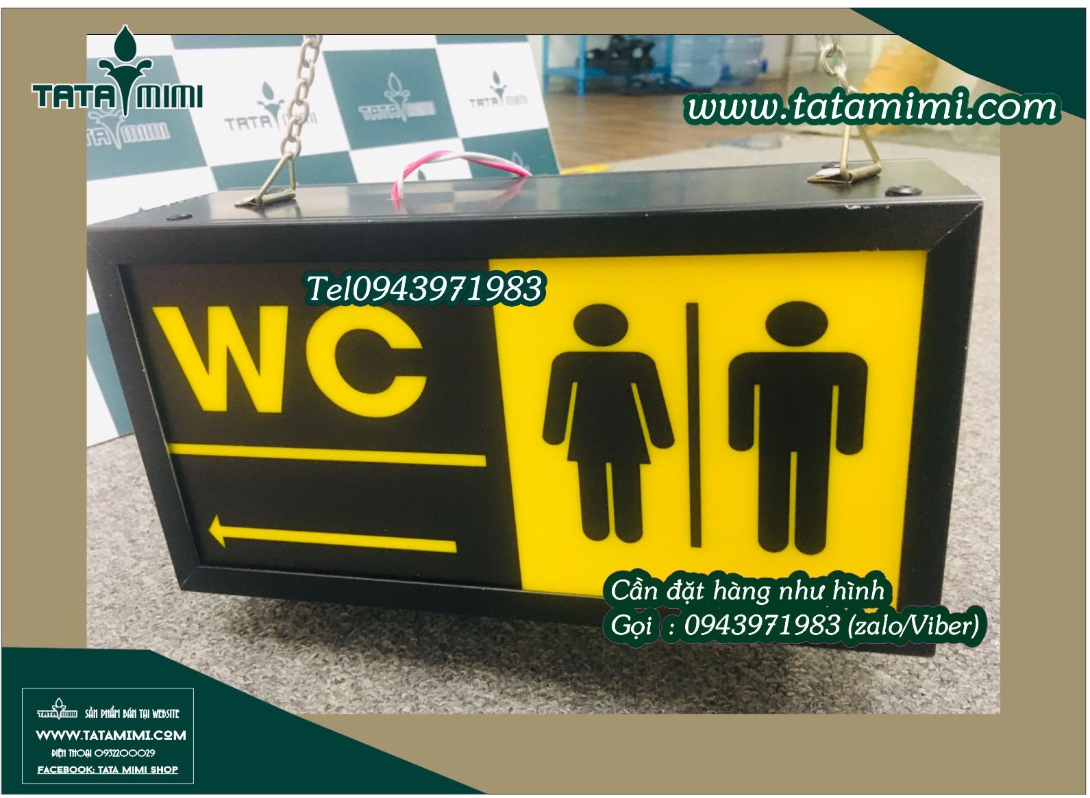 Biển wc mica làm từ mica