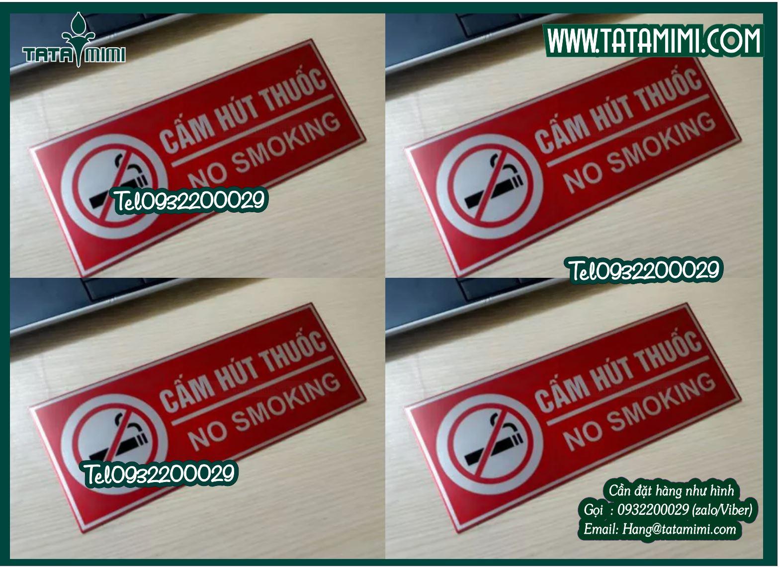 Biển cấm hút thuốc nhận đặt theo kích thước