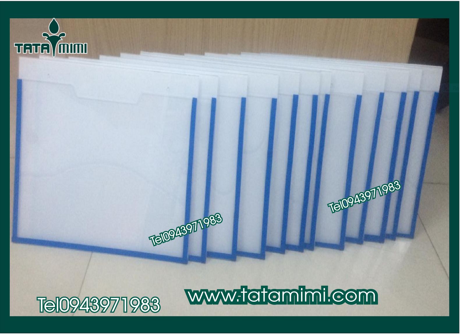 Kệ checklist từ mica trong kết hợp các màu mica