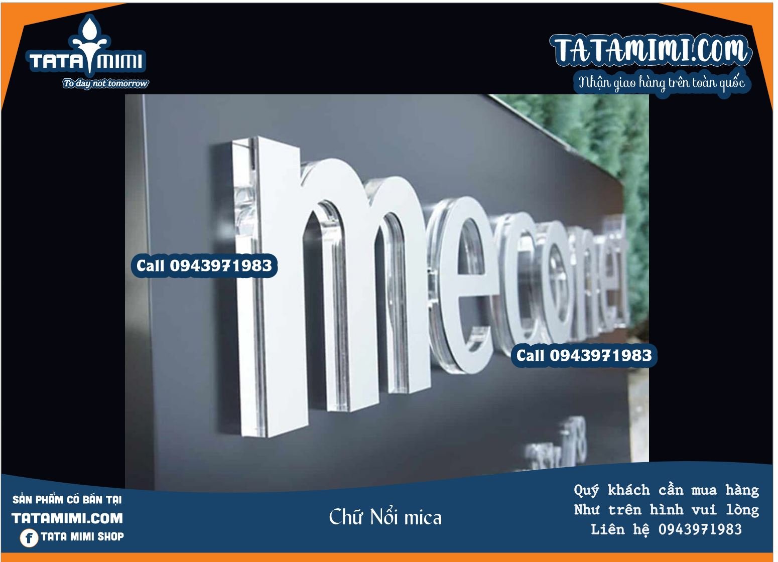Chữ quảng cáo từ mica màu hay trong