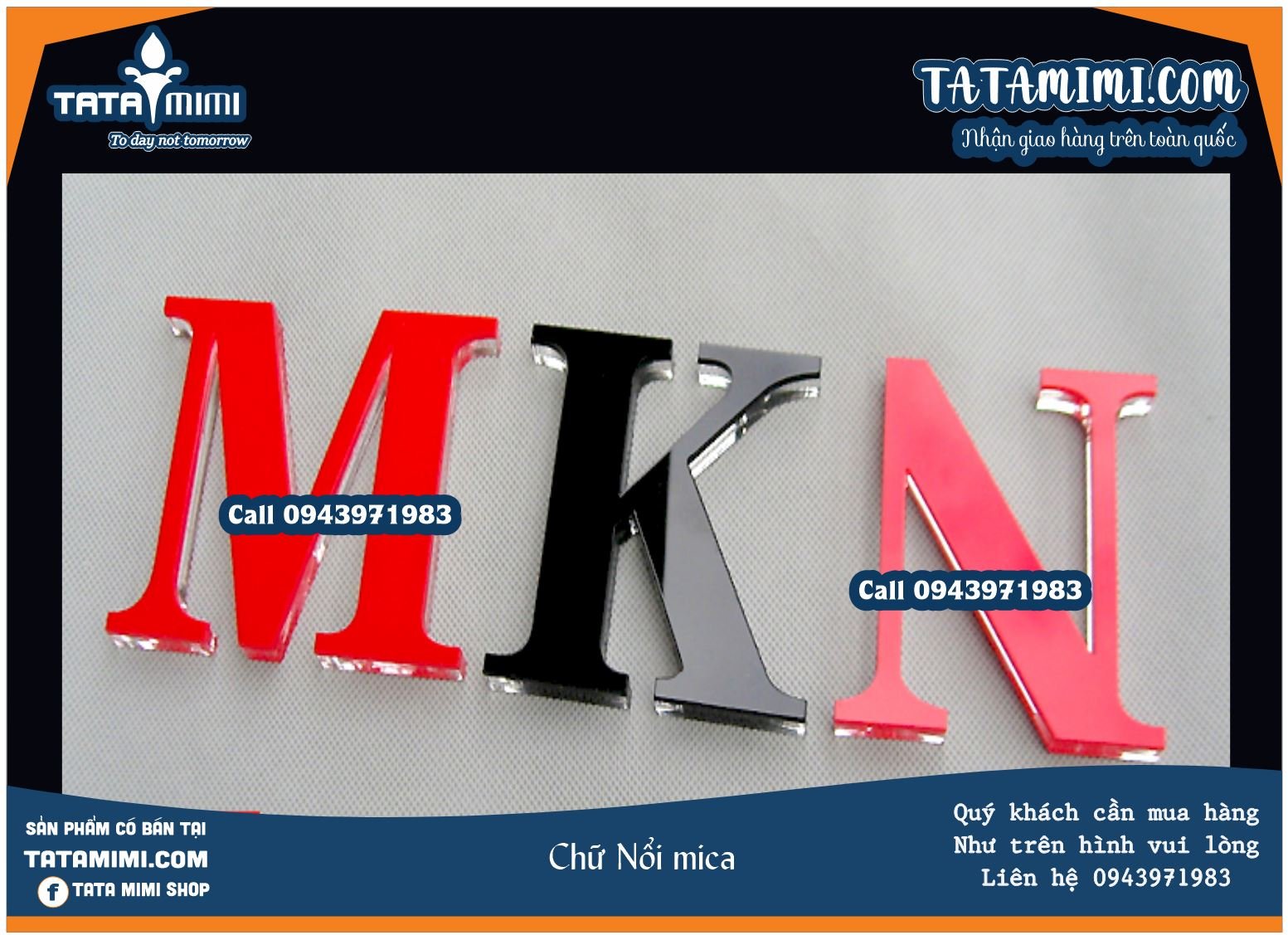 Chữ quảng cáo từ mica màu hay trong