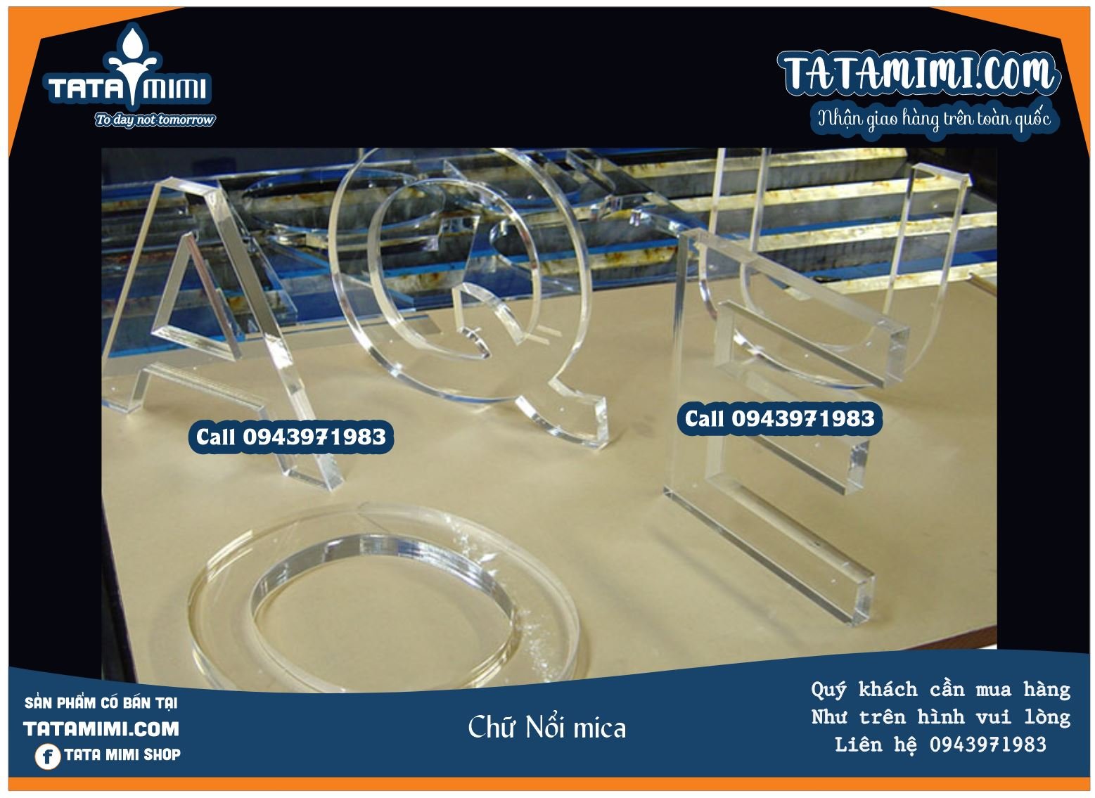 Chữ mica được cắt theo các front chữ khác nhau