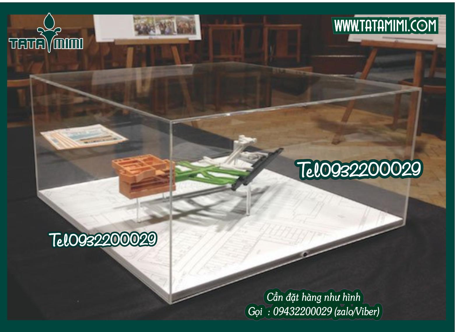 Hộp chụp thân mica trong với đế các màu khác nhau