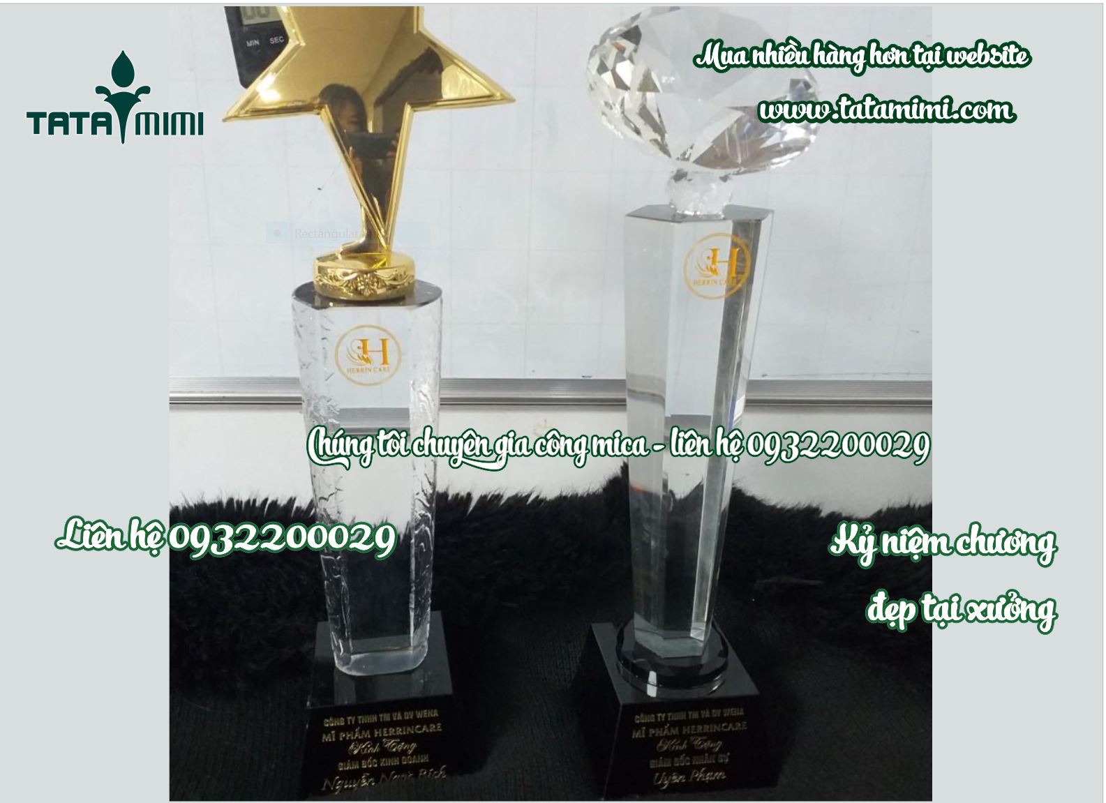 Cúp giải thưởng khen thưởng từ mica dày