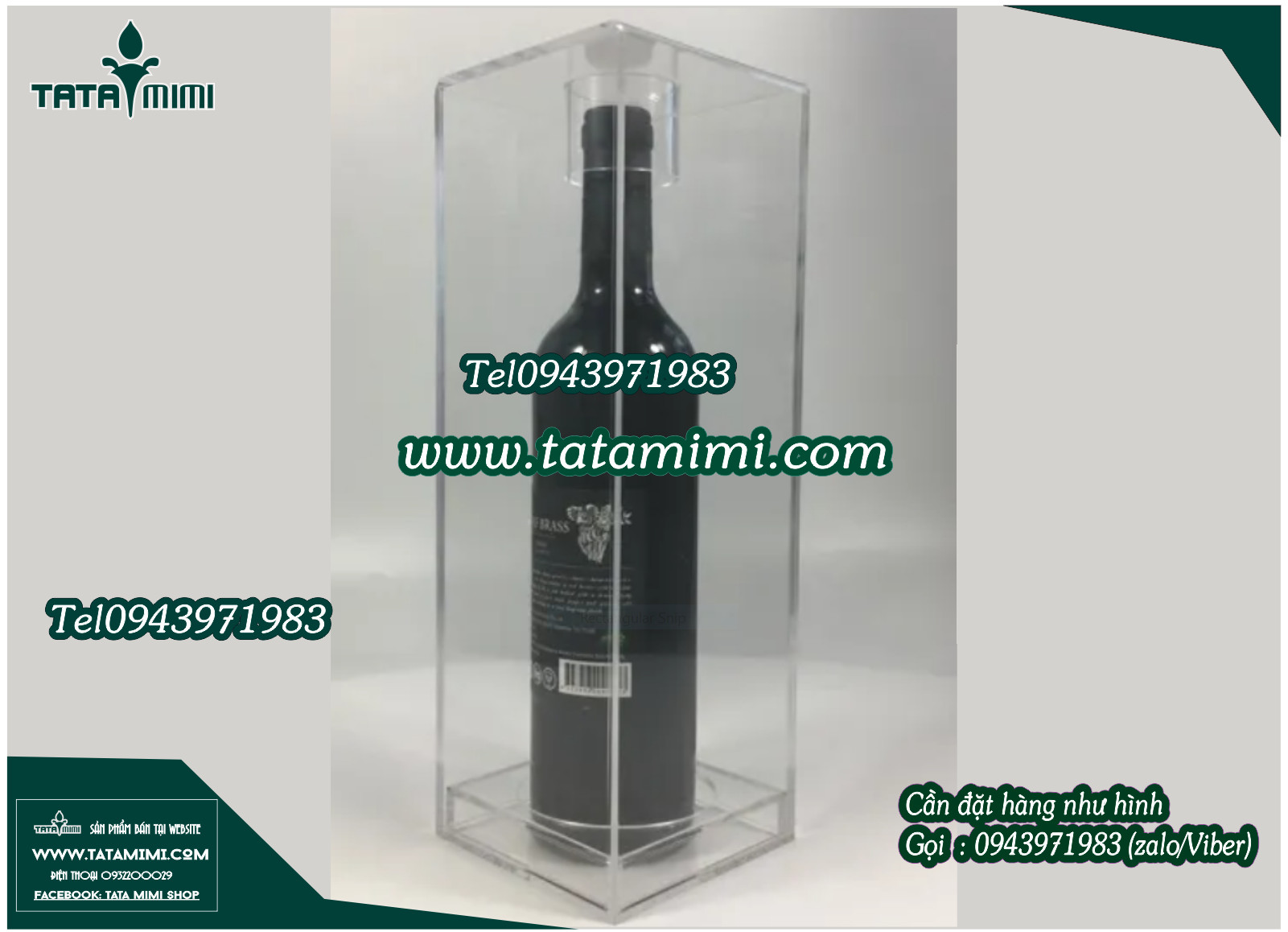 Hộp mica làm riêng cho chai rượu