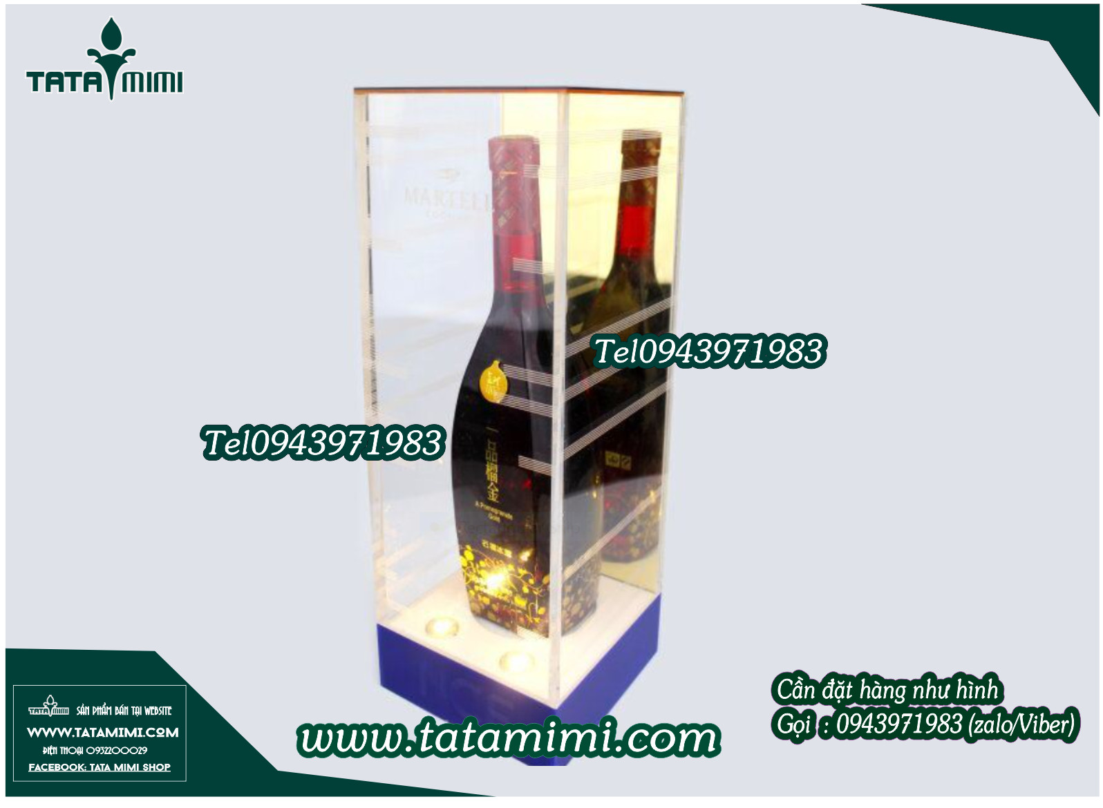 Hộp mica bảo vệ chai rượu
