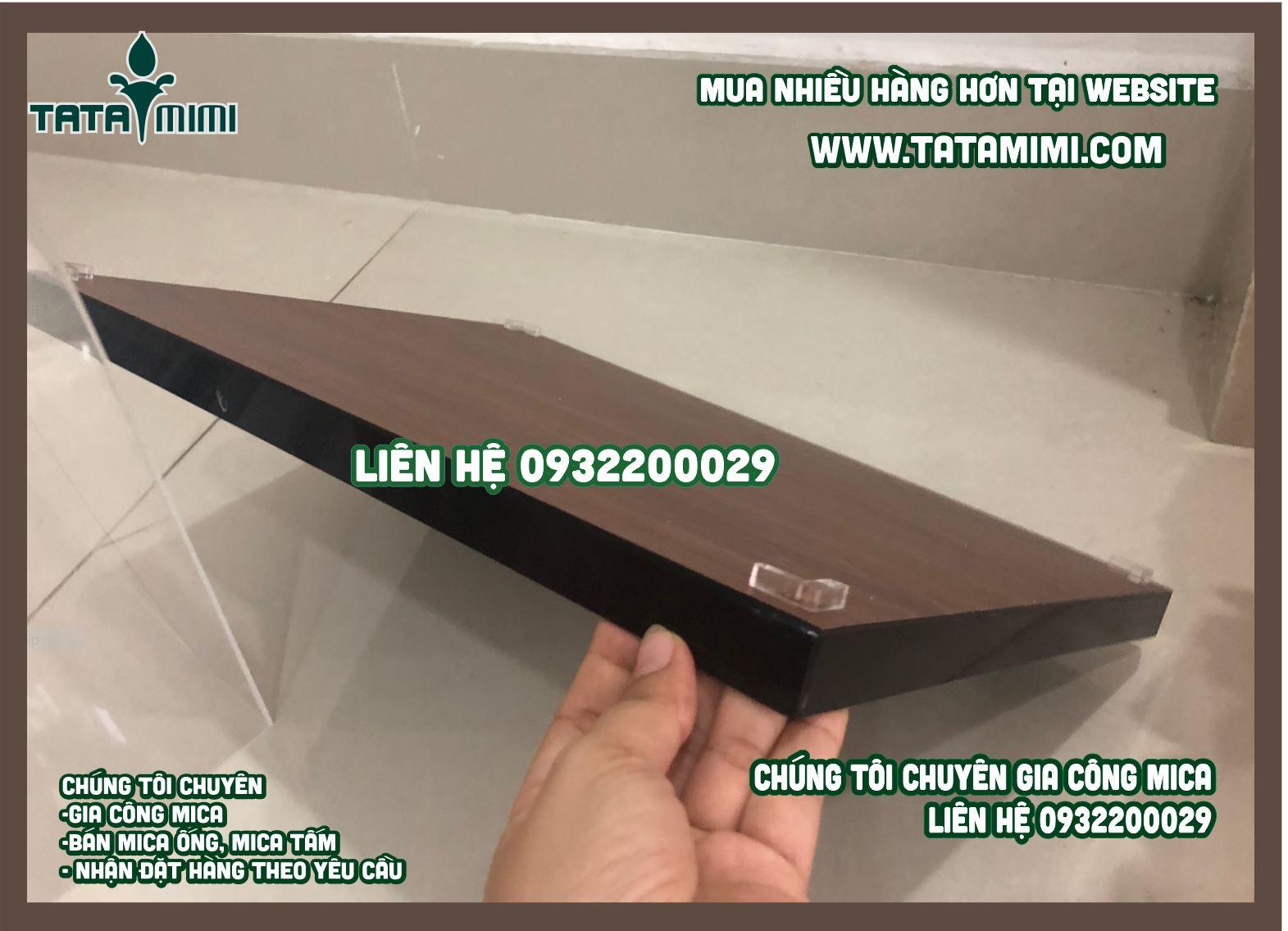 Hộp chụp sản phẩm mặt mica đế gỗ mấy mm