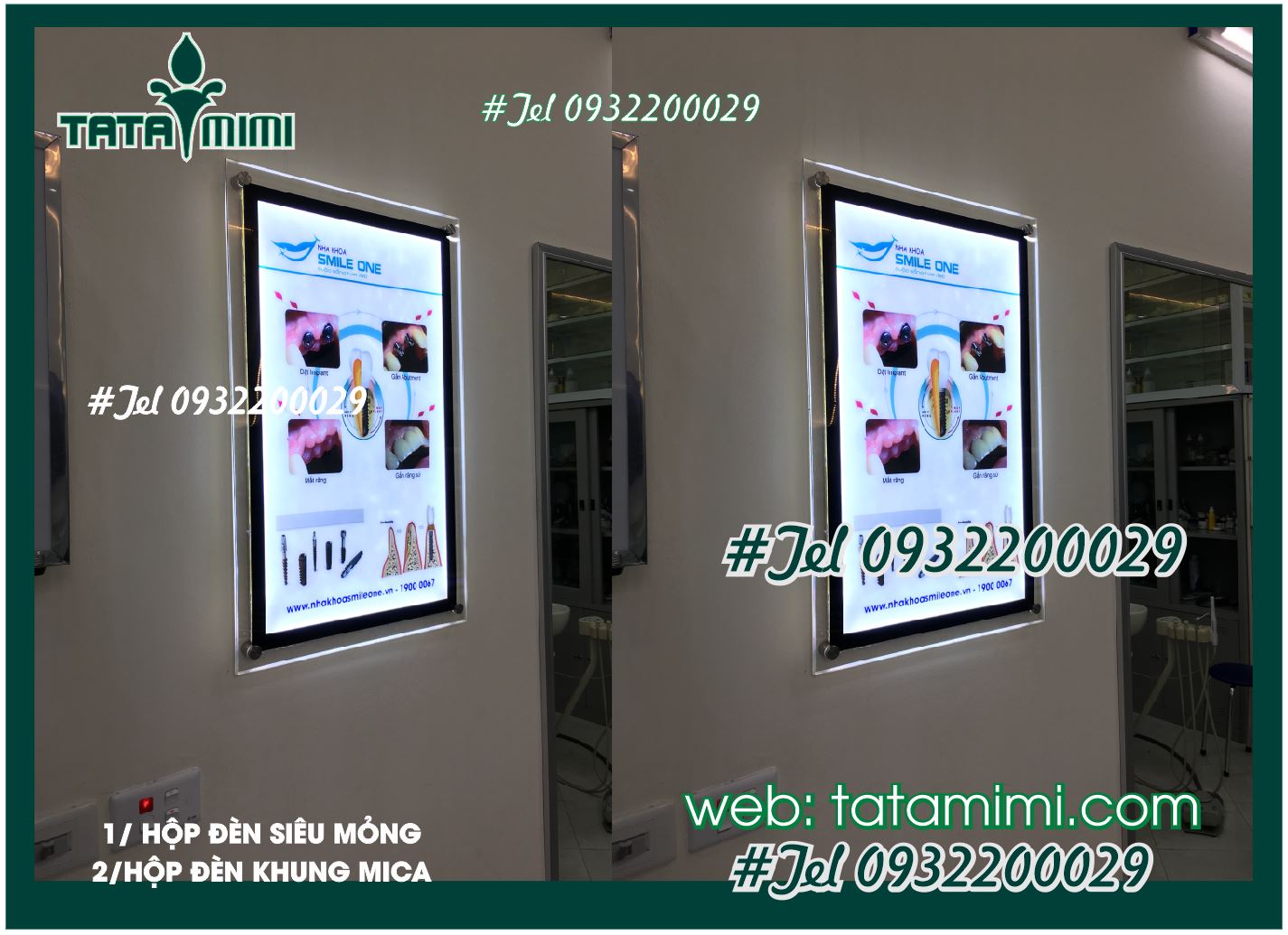 Bảng treo tường có led mica đẹp