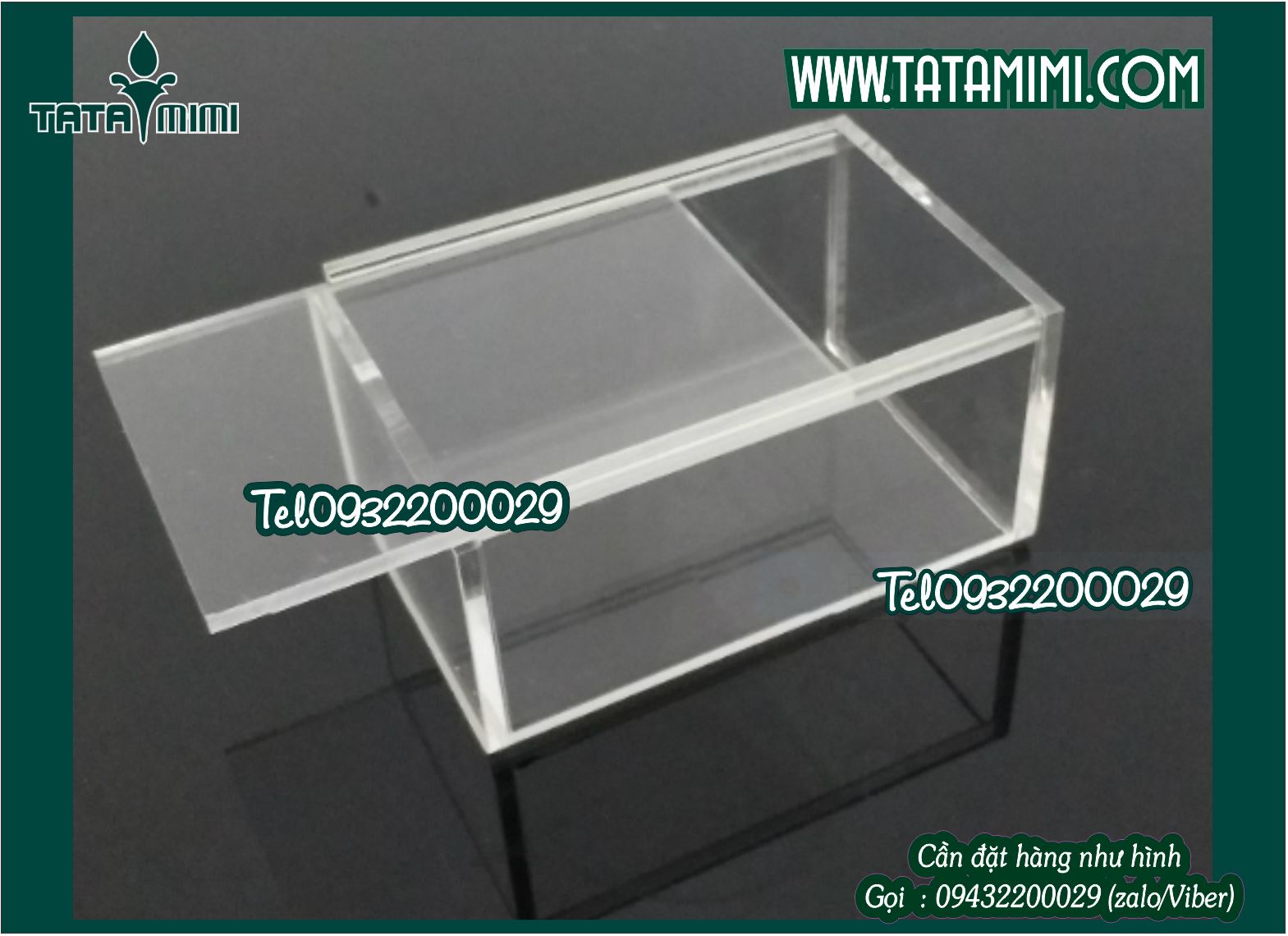 Hộp mica chụp trong có led- hộp để giày
