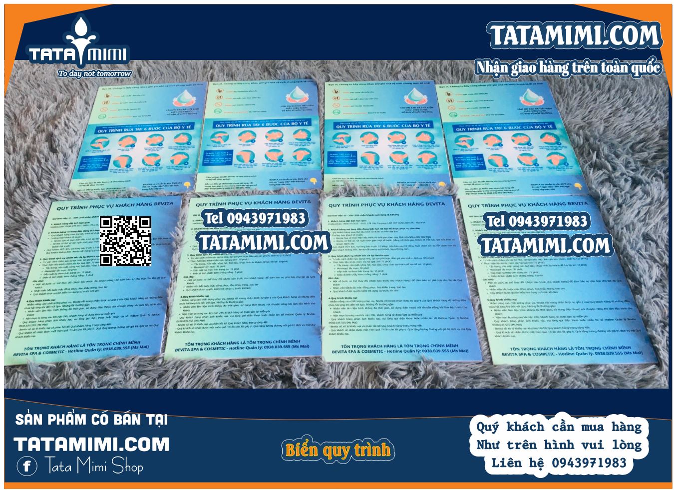 Biển quy trình làm từ mica  với nội dung in decal