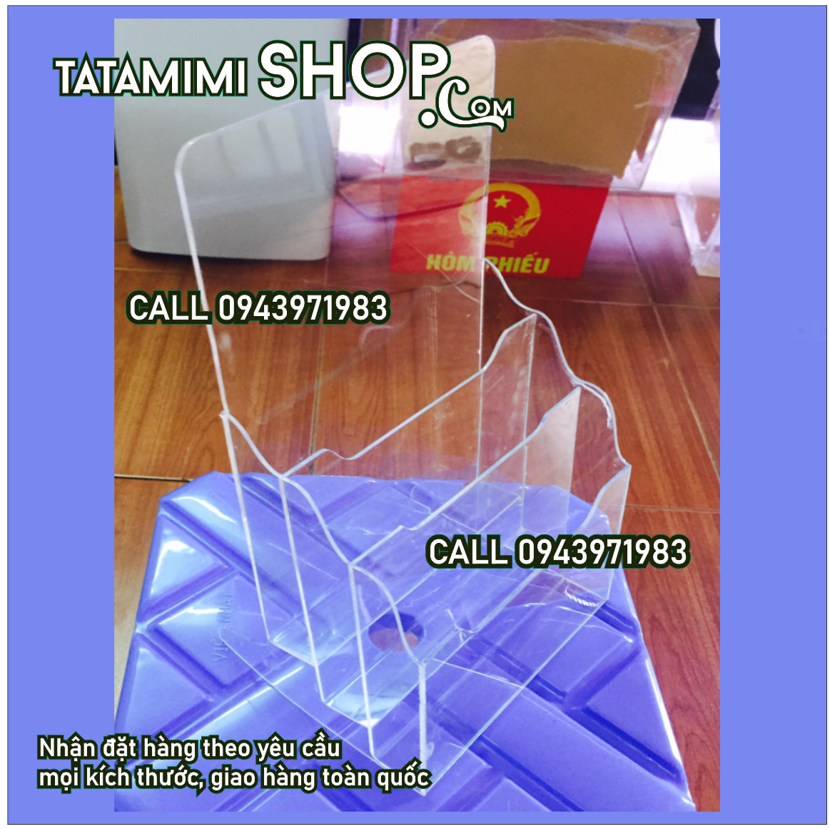 Kệ mica để bàn làm độ rộng hộp lớn