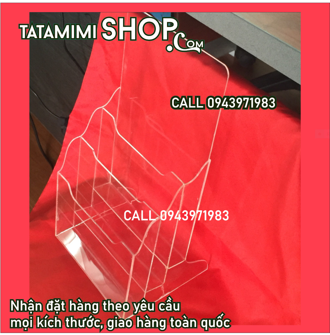 Kệ mica để bàn làm độ rộng hộp lớn