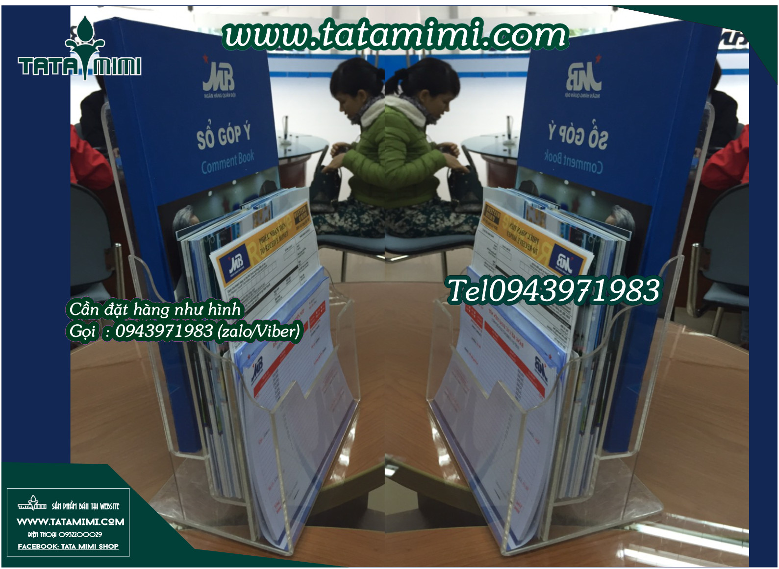 Kệ tờ rơi để bàn nhiều ngăn nhiều tầng từ mica