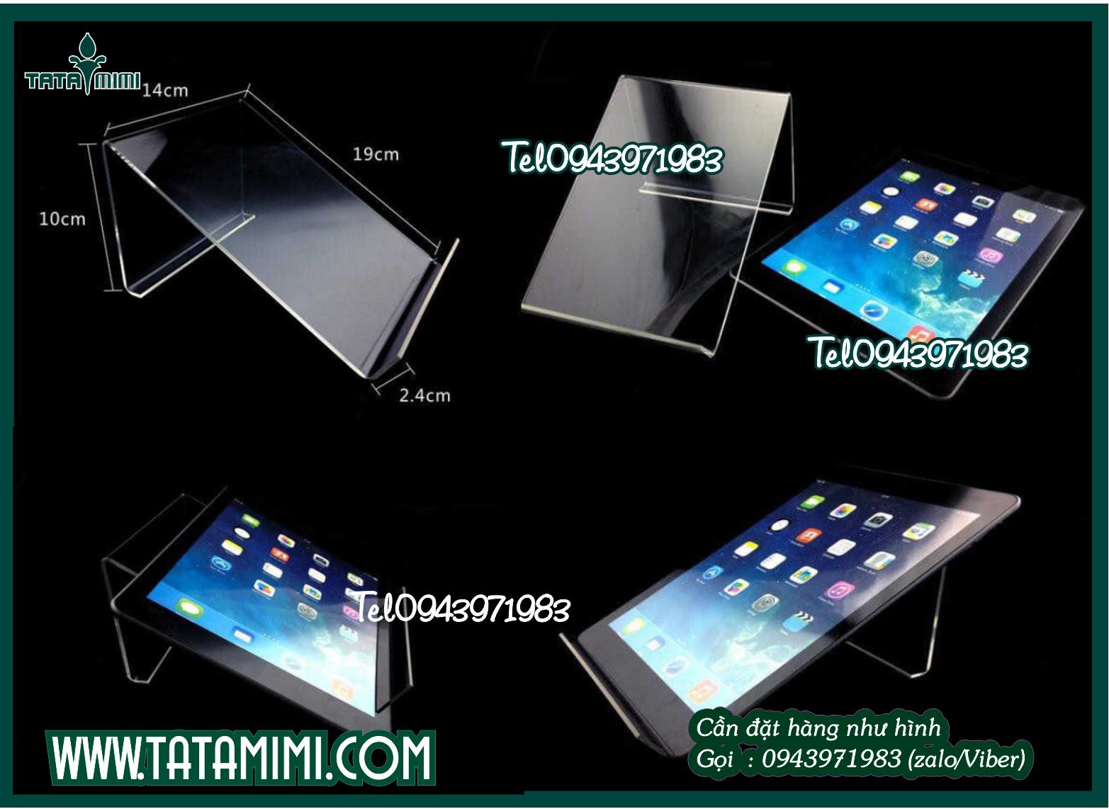 Kệ điện thoại mica in logo decal hay UV