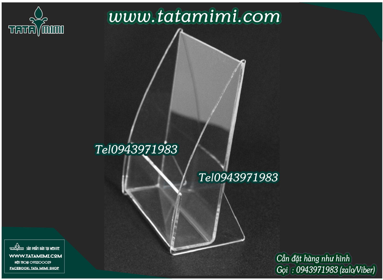 Kệ mica để bàn làm độ rộng hộp lớn