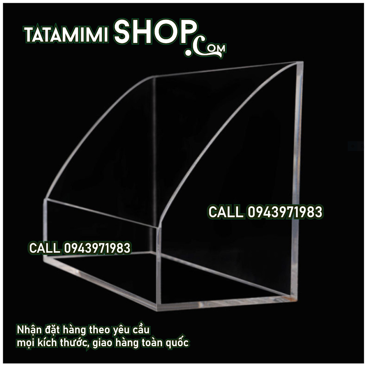 Kệ mica để bàn làm độ rộng hộp lớn