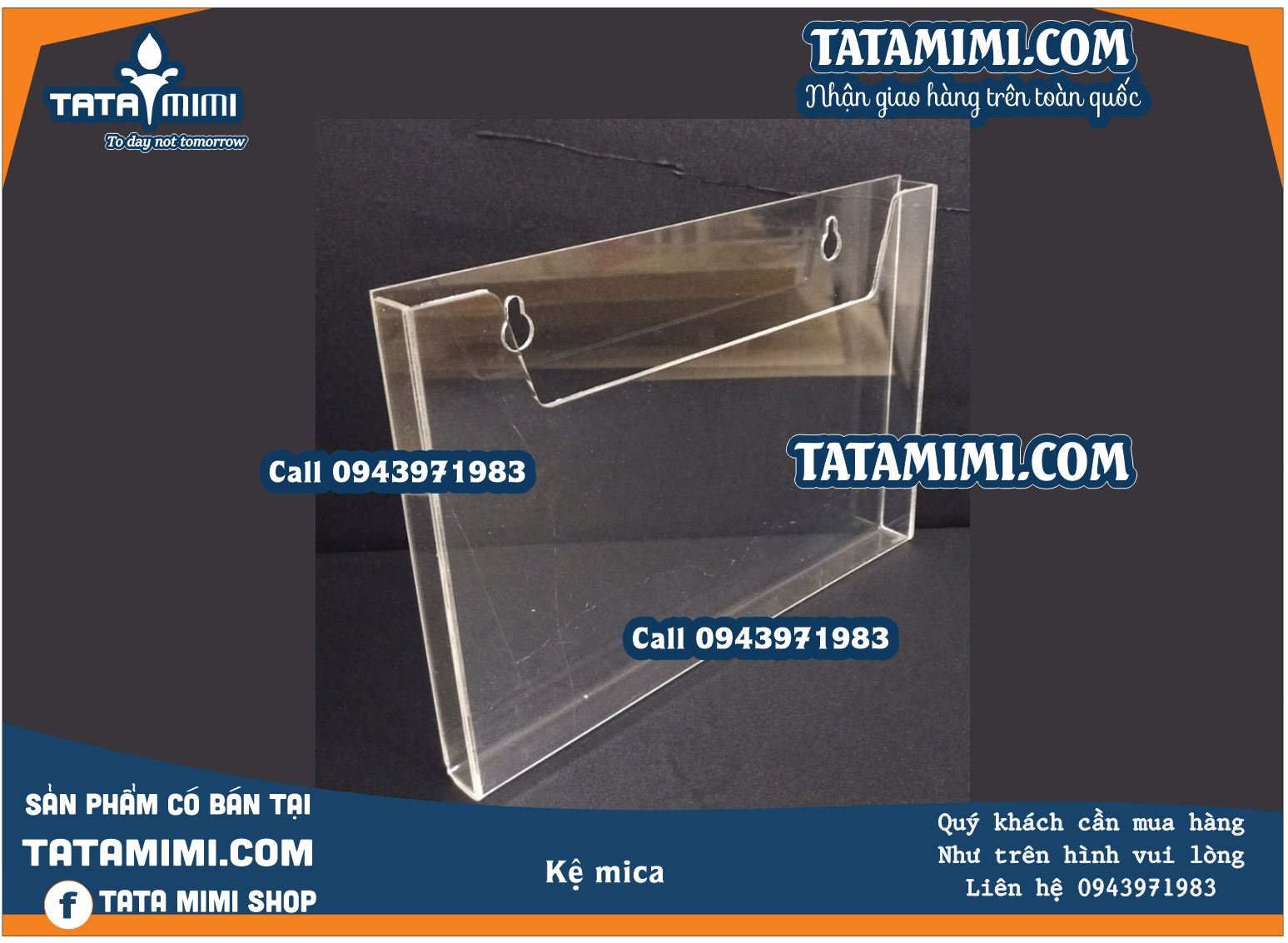 Hộp mica A4 ngang treo tường từ mica