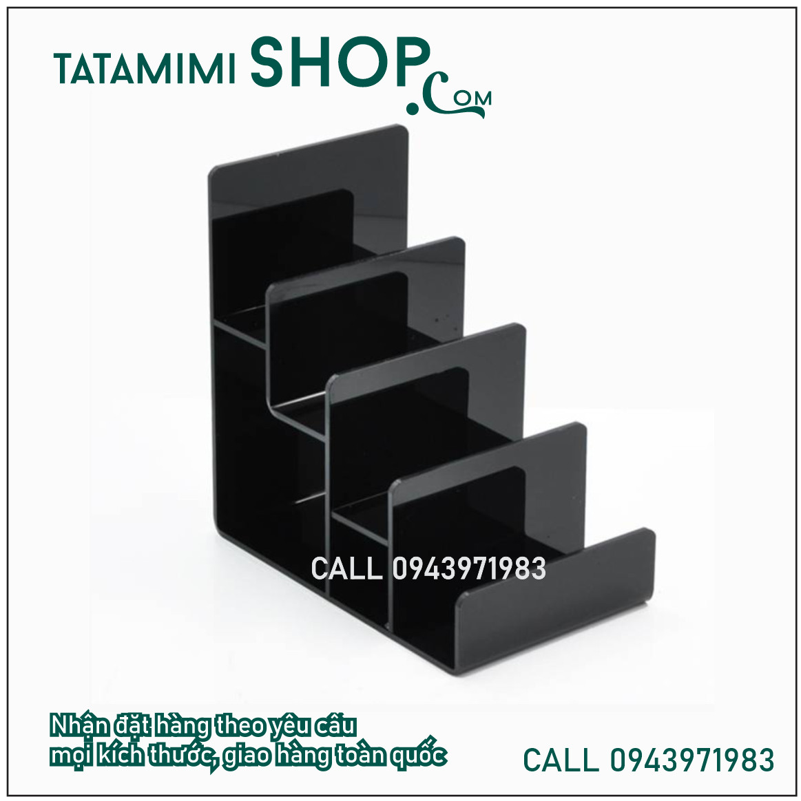 Kệ mica trưng bày ví làm mica 2mm