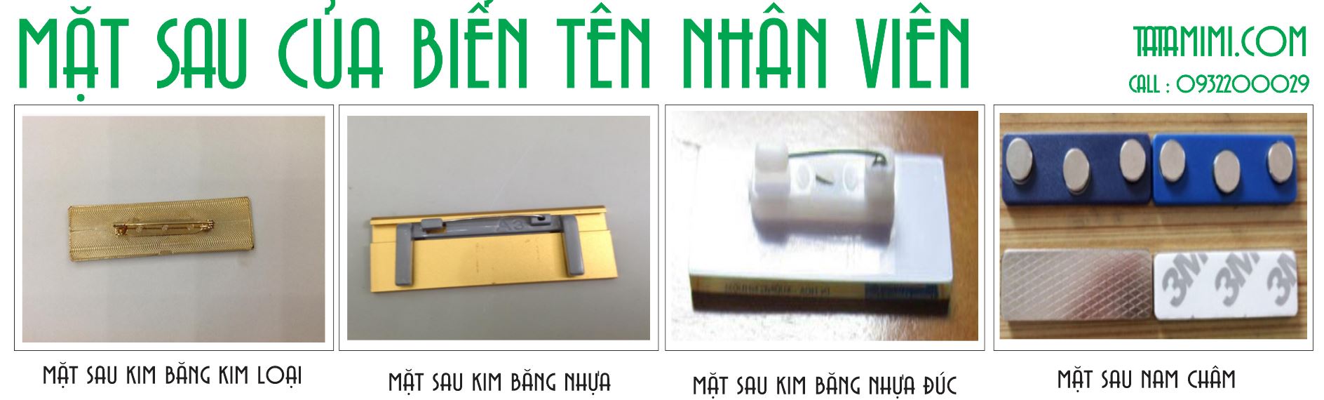 Thẻ tên nhân viên in trực tiếp và gắn kim băng