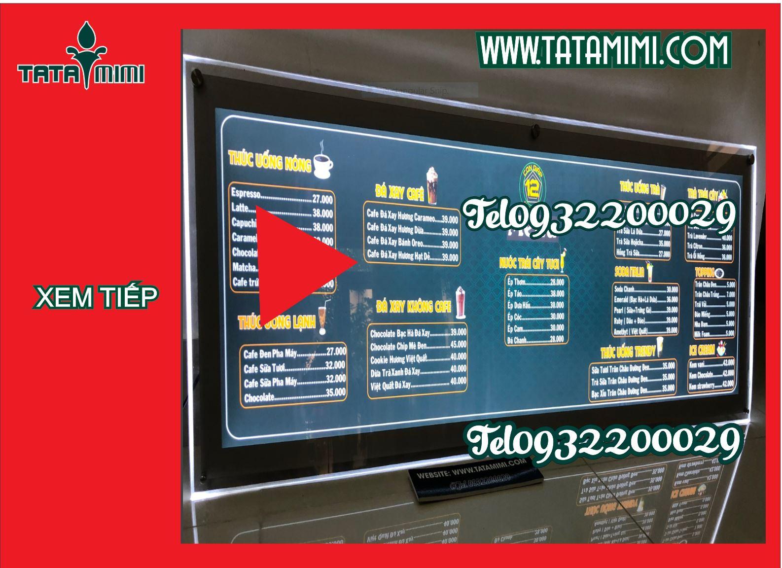 Biển mica có nền trầm có led siêu sáng