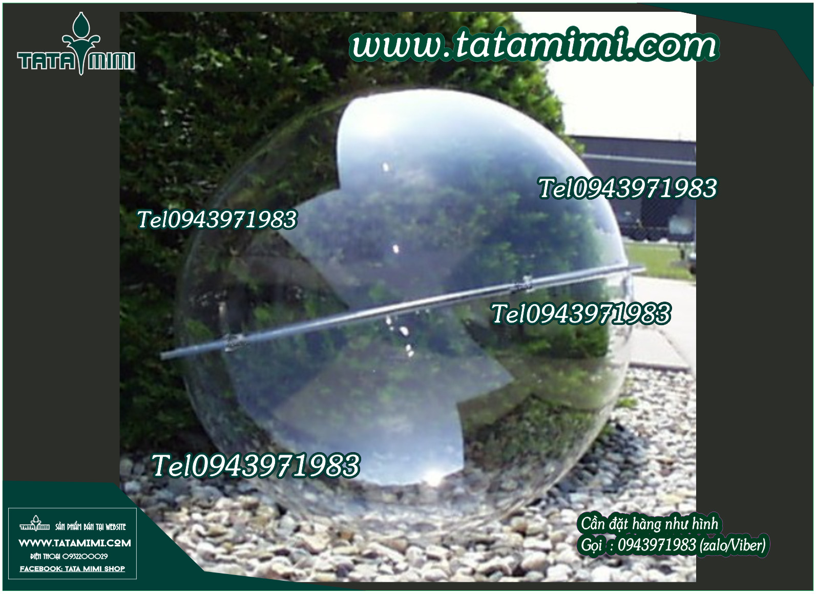 Hút nổi mica thành ½ quả cầu tại Tatamimi.com