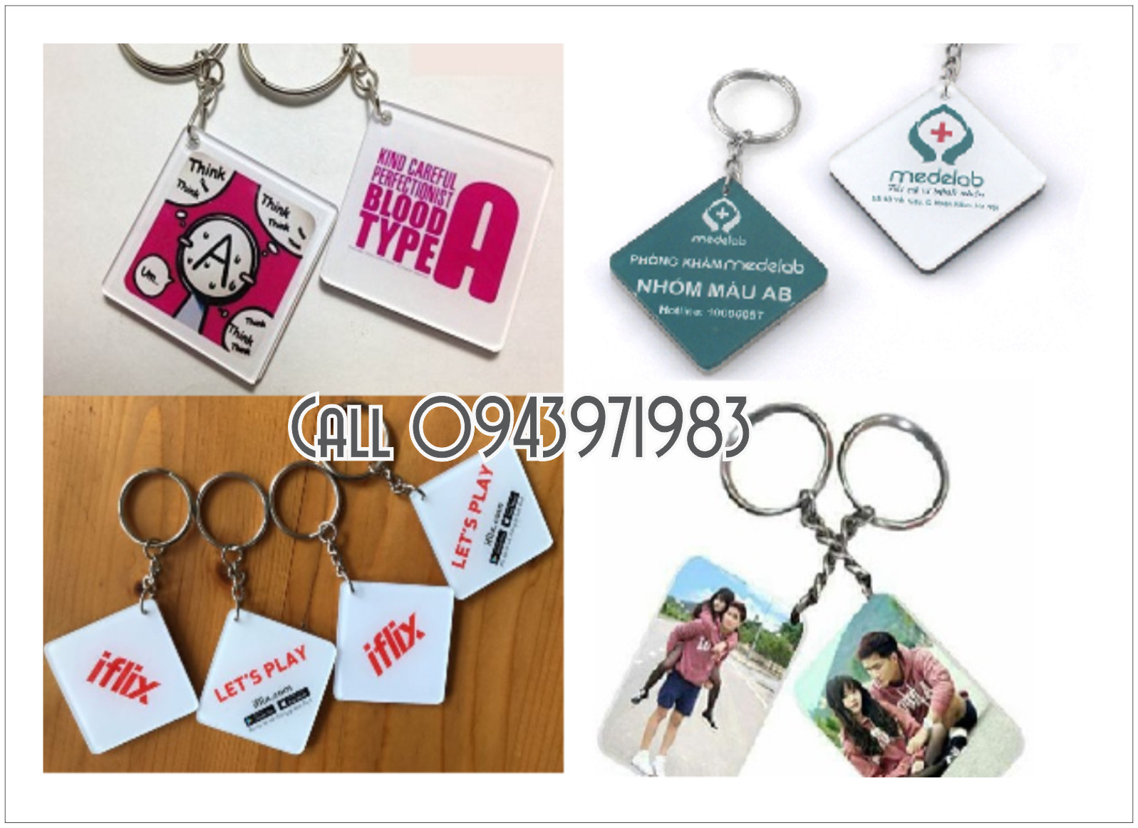 Móc khóa mica bằng nhựa dẻo