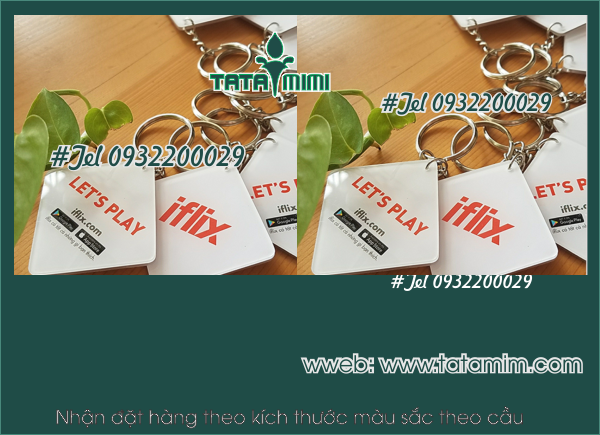 Móc khóa mica tặng khách hàng