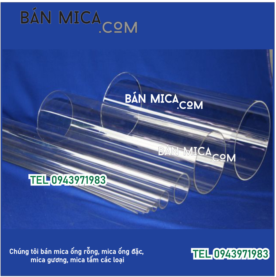 Ống mica có nhận cắt lẻ và in vạch không