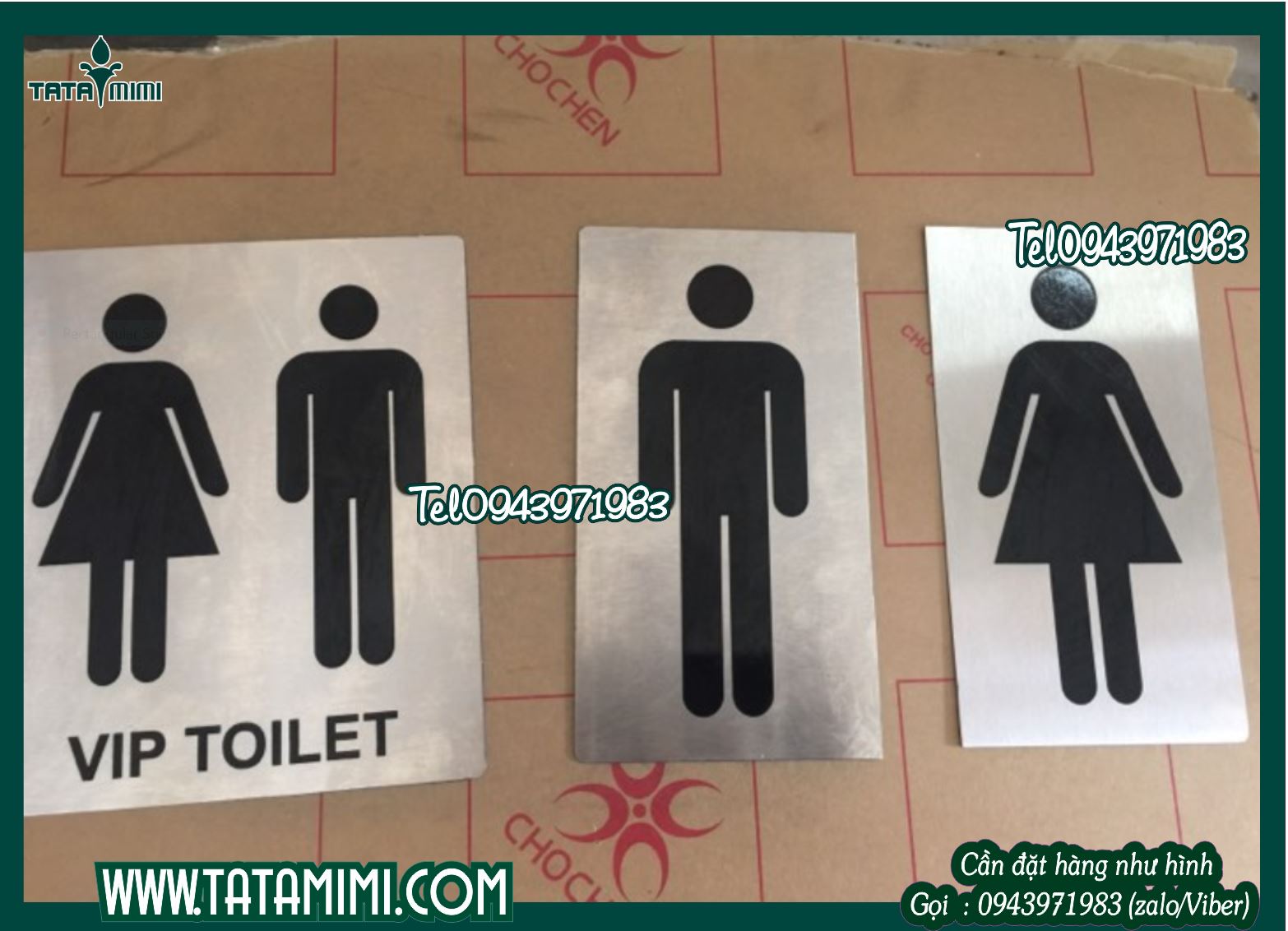 Biển wc mica làm từ mica