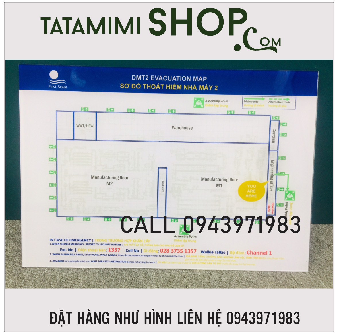 Sơ đồ thoát hiểm treo trong thang máy