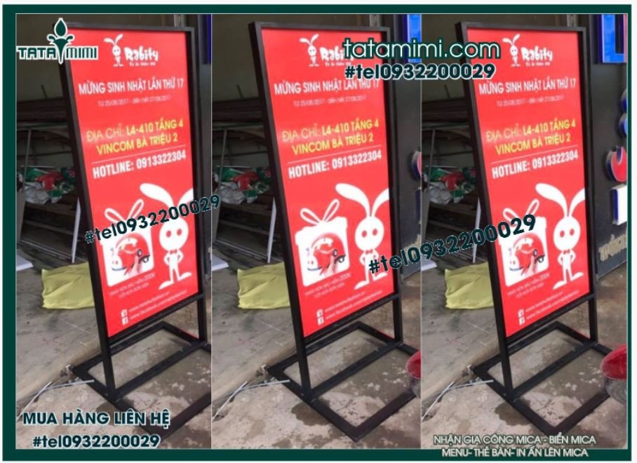 Standee để đất làm sắt hộp bao nhiêu