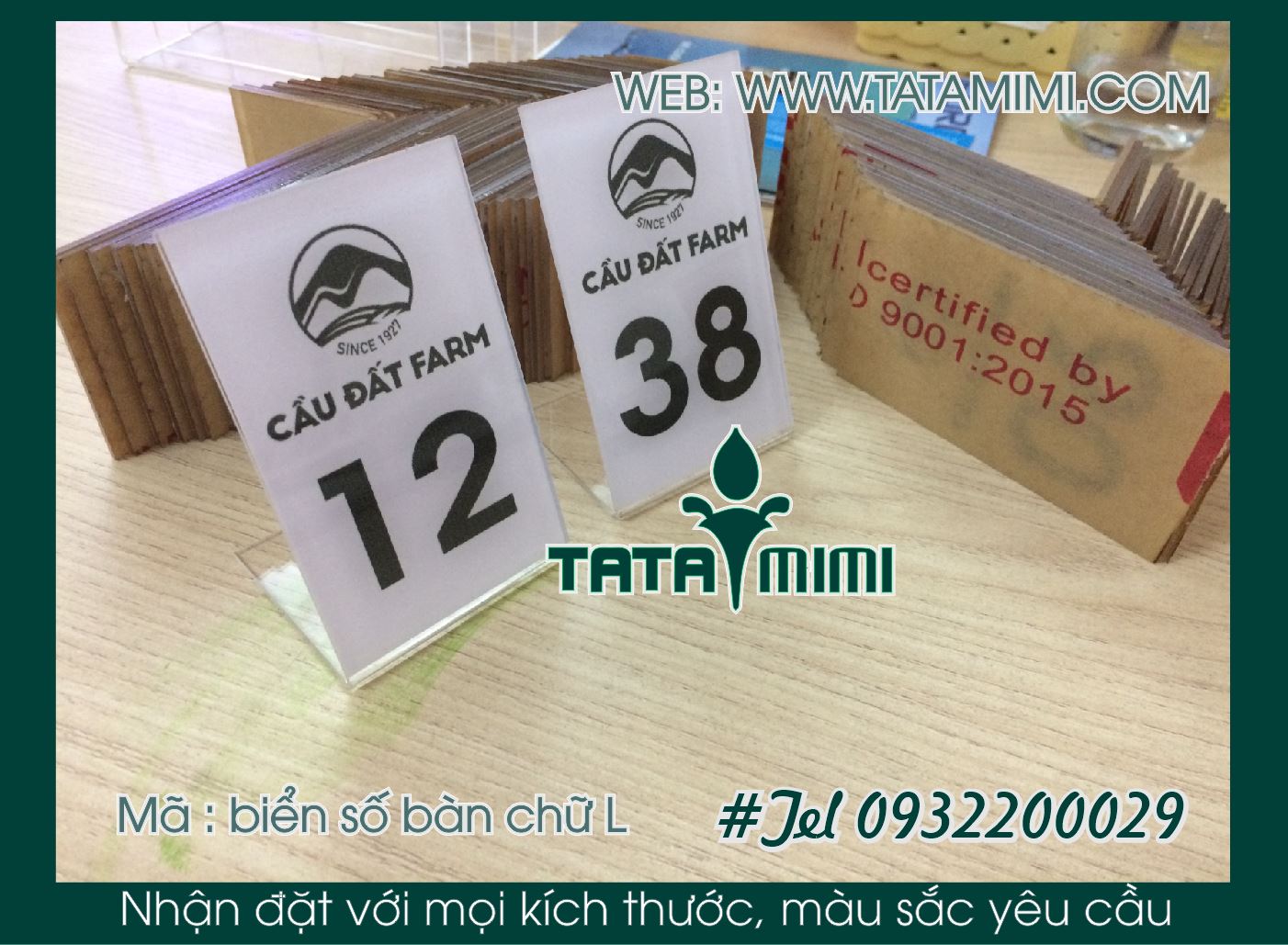 Các màu mica dùng làm thẻ bàn cà phê