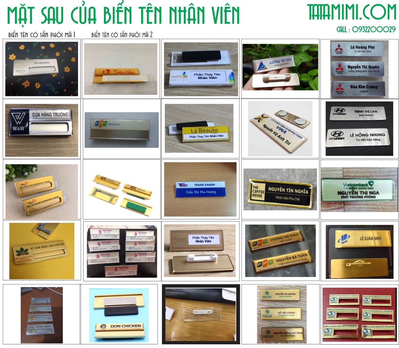 Thẻ tên cho nhân viên văn phòng