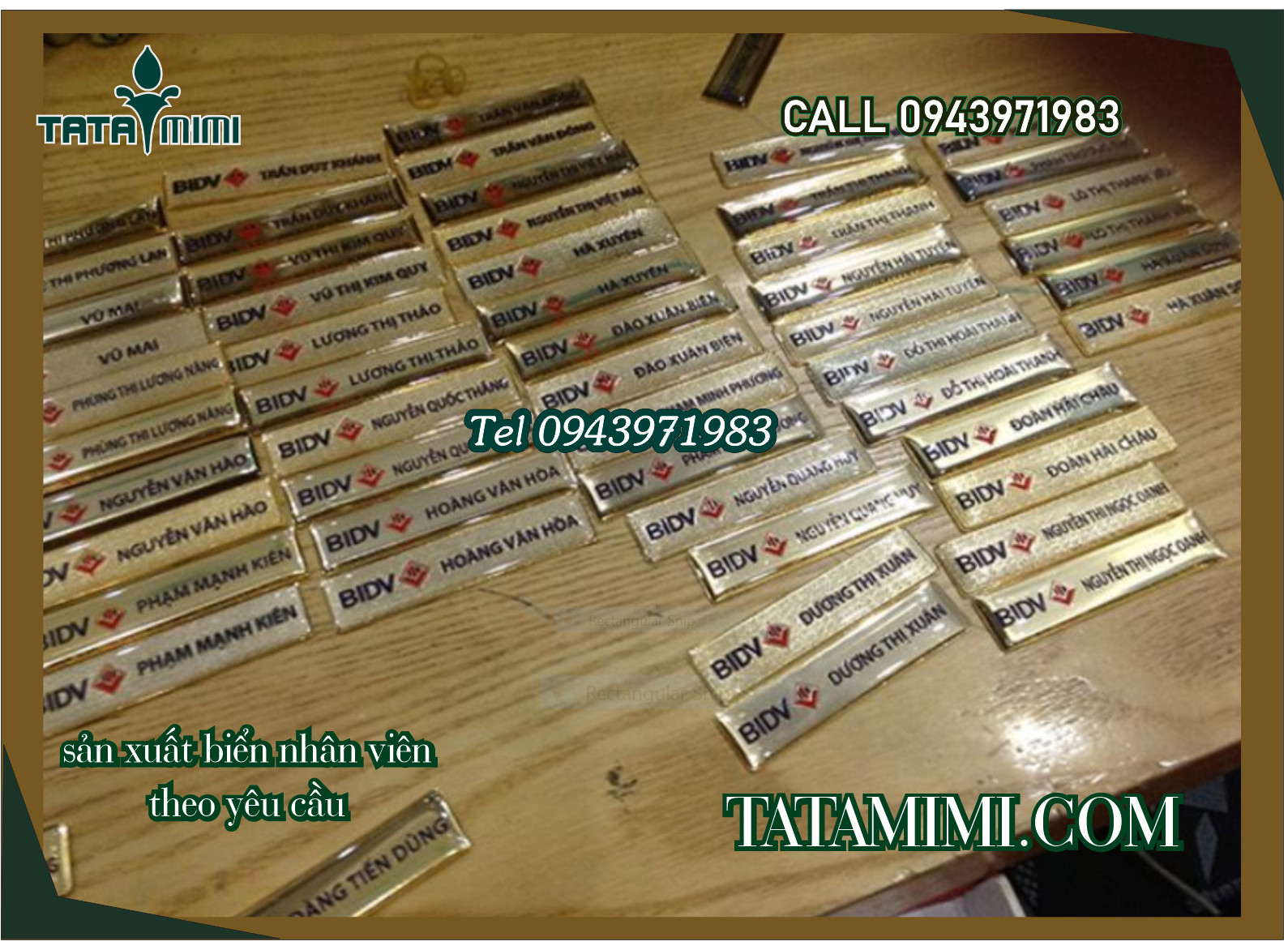 Thẻ tên nhân viên làm số lượng lớn